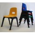 D130 Set of 4 Stackable School Chairs, 12 High Seats, Red, Blue, Yellow, Green, Heavy Duty.