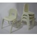 D130 Set of 4 Stackable School Chairs, 12 High Seats, White Seat White Frame Heavy Duty to Complement Wedding Events