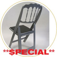SET of 85 CHATEAU SILVER folding and stacking chairs by Drake SET of 85 CHATEAU SILVER folding and stacking chairs by Drake