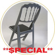 SET of 85 CHATEAU SILVER folding and stacking chairs by Drake