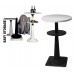 SET OF 10 MARZIO BAR TABLES, DIA. 60 cm (23.6 in.) white top - black leg - 40 in. high