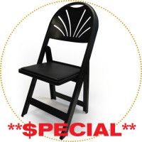 STOCK OF 80 BLACK FAN resin folding chairs - Older Style STOCK OF 80 BLACK FAN resin folding chairs - Older Style